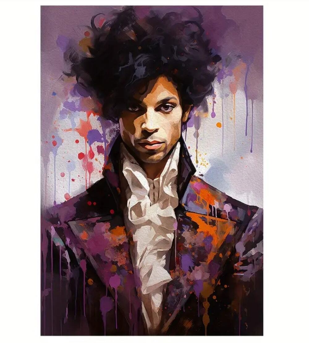 Prince Canvas Art Print 12×16" Purple Rain Watercolor Rock Revolution Doves Cry